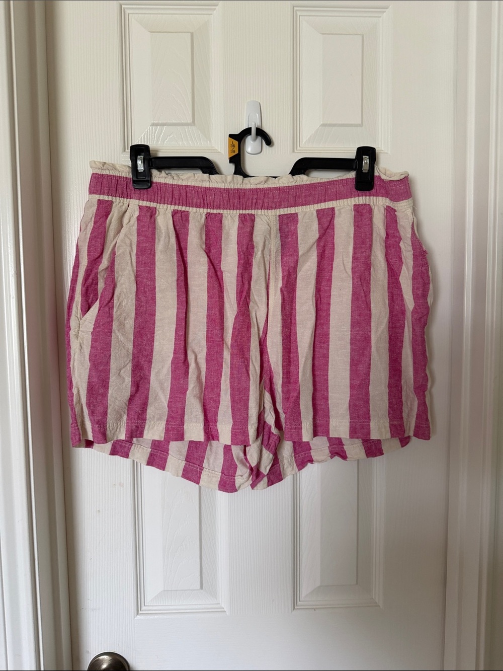 H&M Pink and Cream Striped Athletic Shorts
